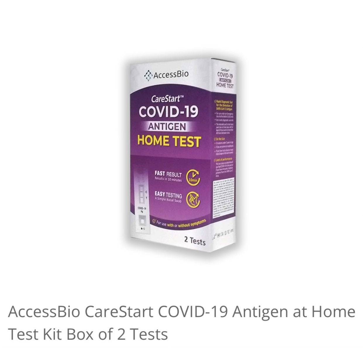 AccessBio CareStart COVID-19 Home Test Kit